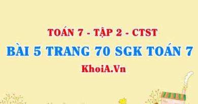 Bài 5 trang 70 SGK Toán 7 Tập 2 Chân trời sáng tạo